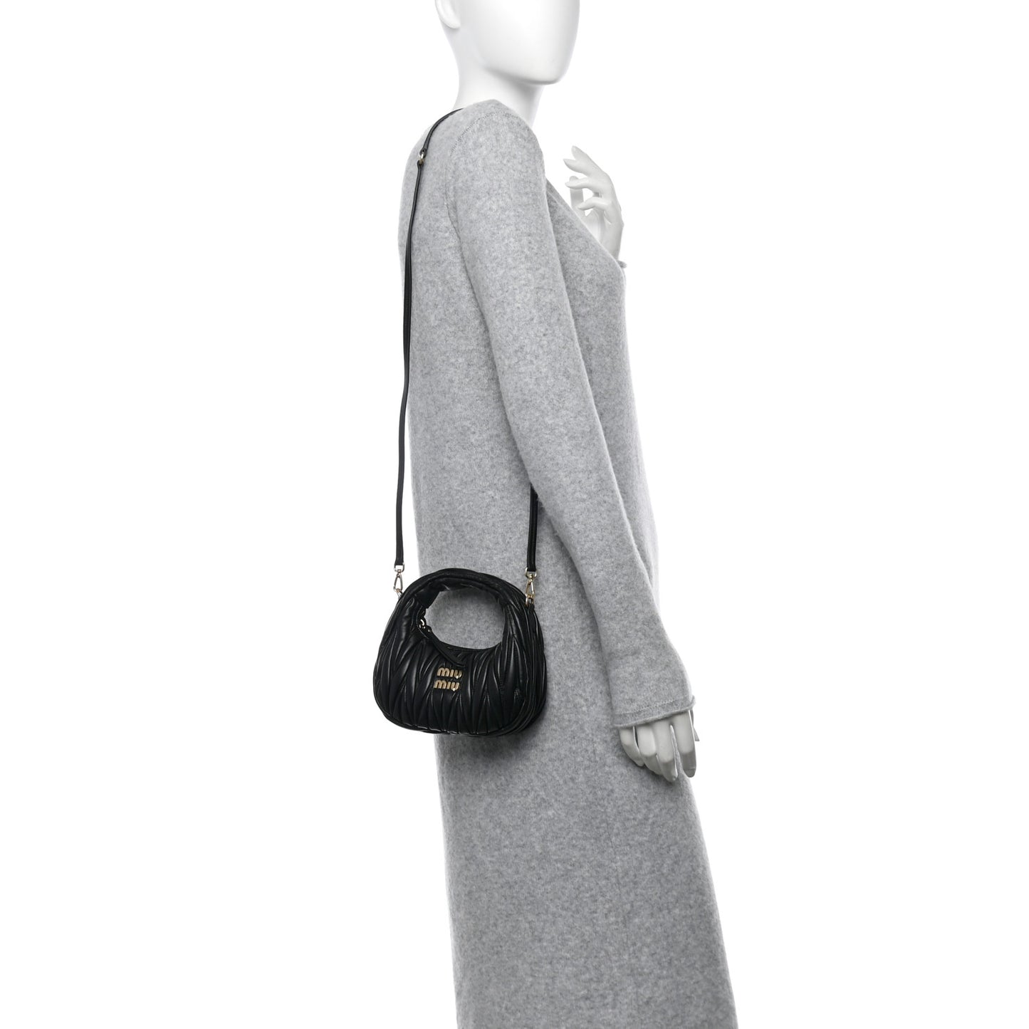 Nappa Matelasse Mini Wander Hobo Black