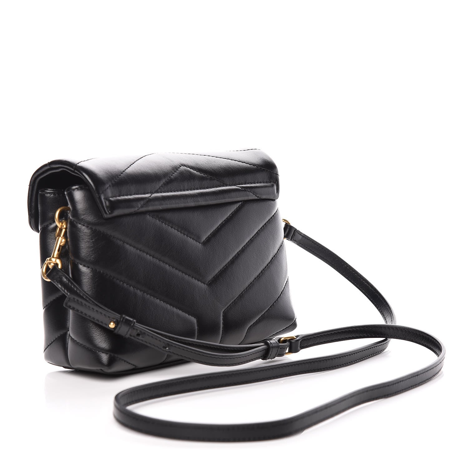 Saint Laurent Calfskin Y Quilted Monogram Toy Loulou Crossbody Bag Black 3 of 10