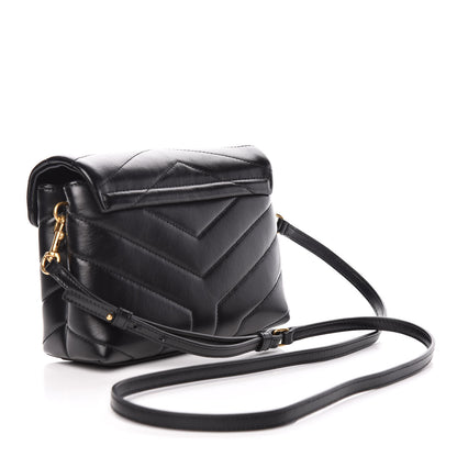 Saint Laurent Calfskin Y Quilted Monogram Toy Loulou Crossbody Bag Black 3 of 10