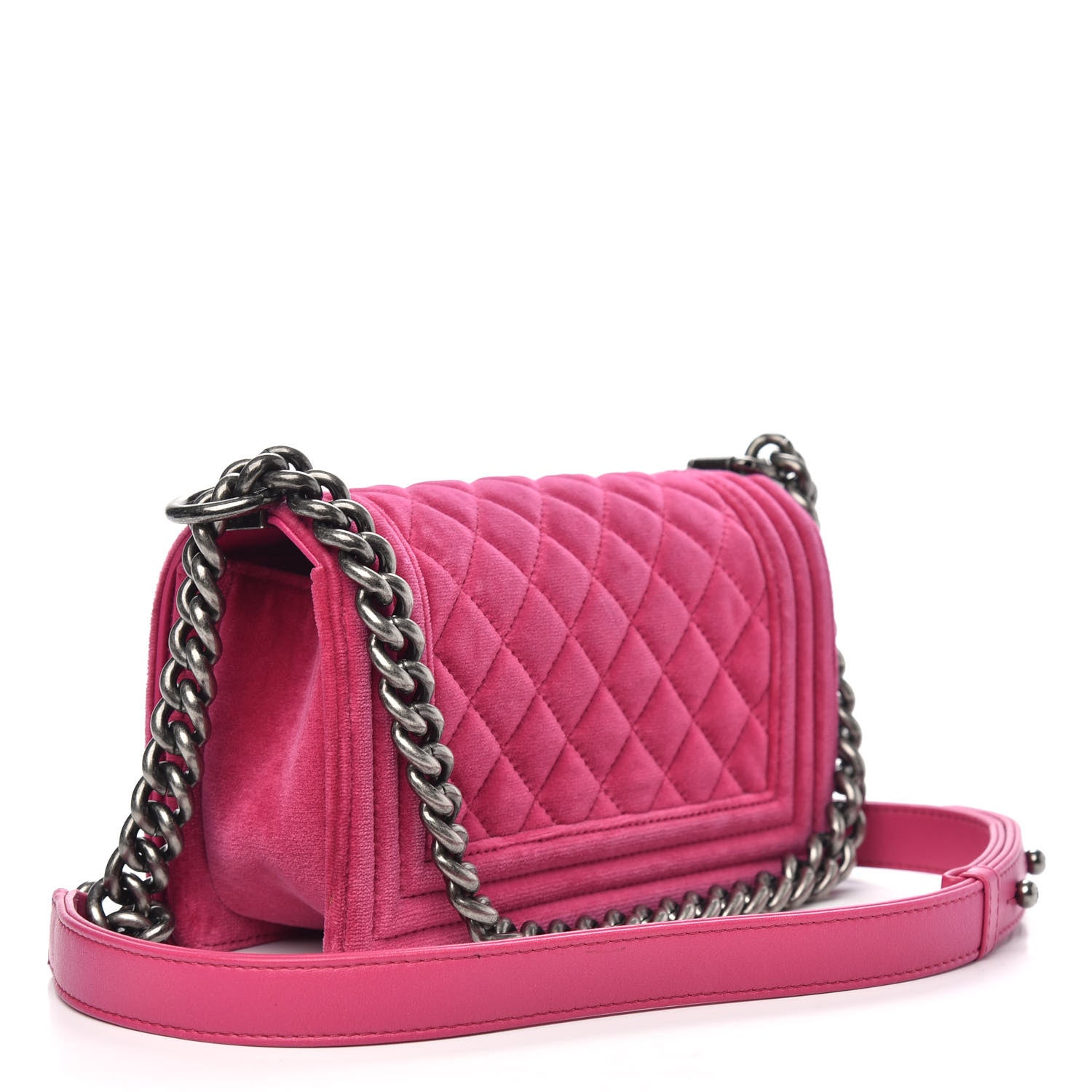 Chanel Velvet Quilted Small Boy Flap Pink 3 of 15