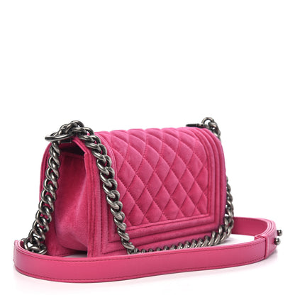 Chanel Velvet Quilted Small Boy Flap Pink 3 of 15