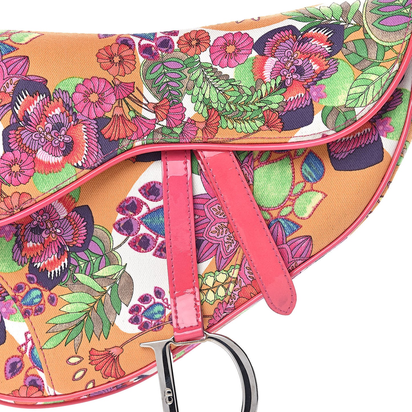 Canvas Floral Saddle Bag Multicolor