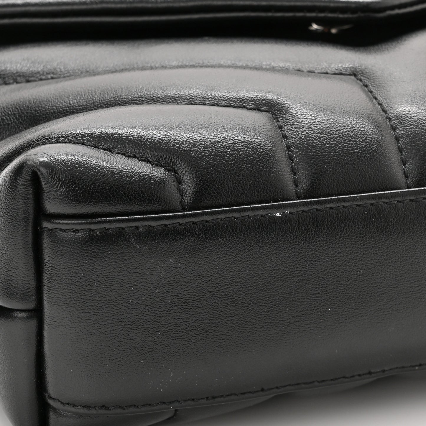 Calfskin Y Quilted Monogram Toy Loulou Crossbody Bag Black