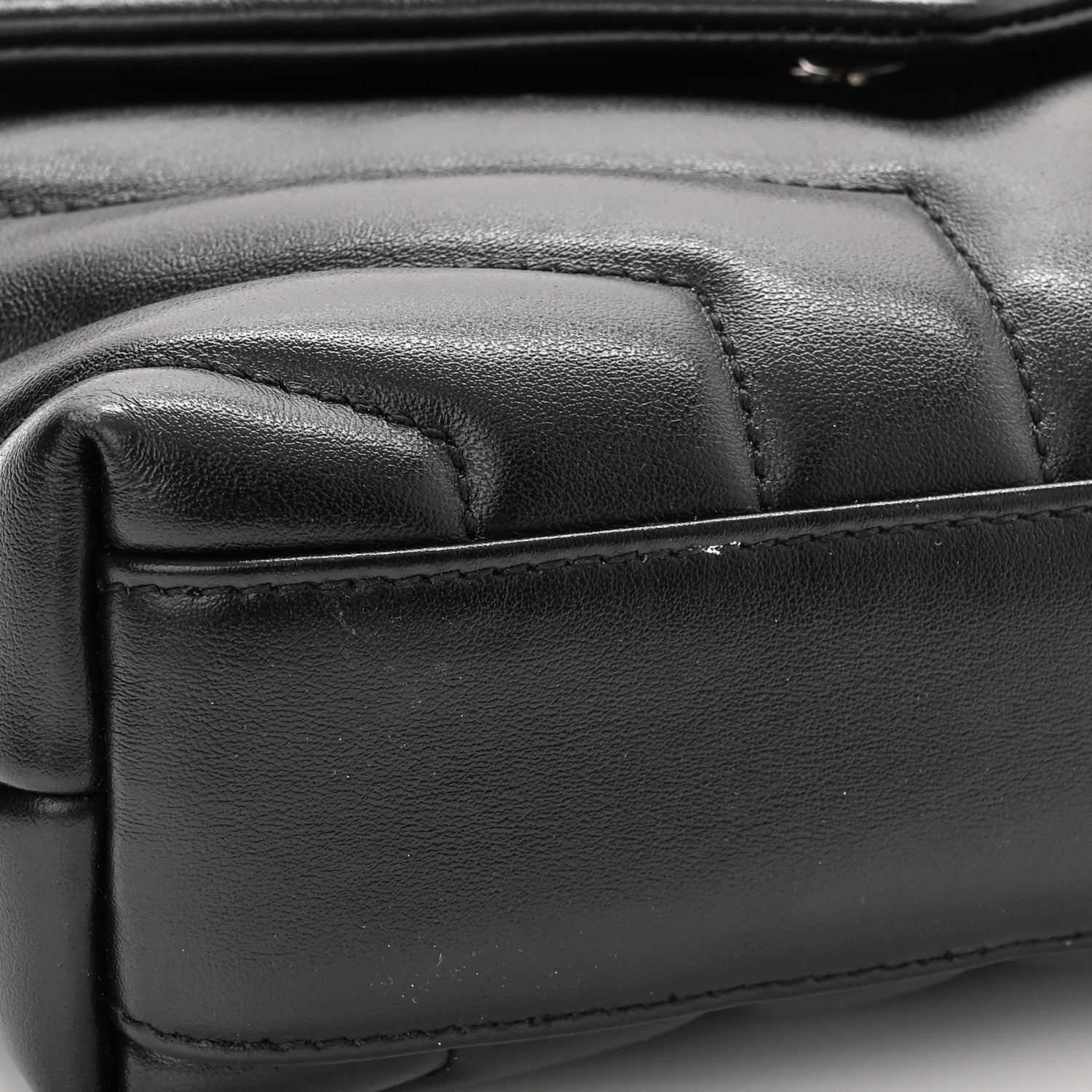 Saint Laurent Calfskin Y Quilted Monogram Toy Loulou Crossbody Bag Black 14 of 15