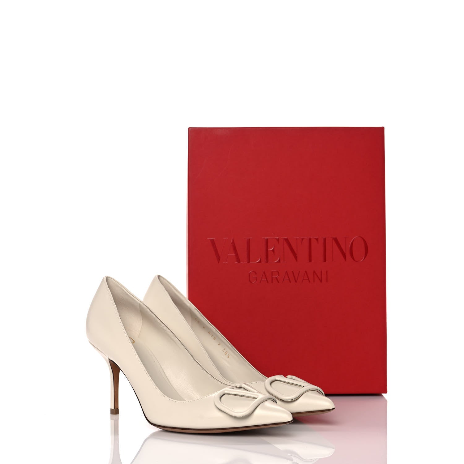 Valentino Garavani Calfskin Vlogo Signature 80mm Pumps 38.5 Light Ivory 10 of 10