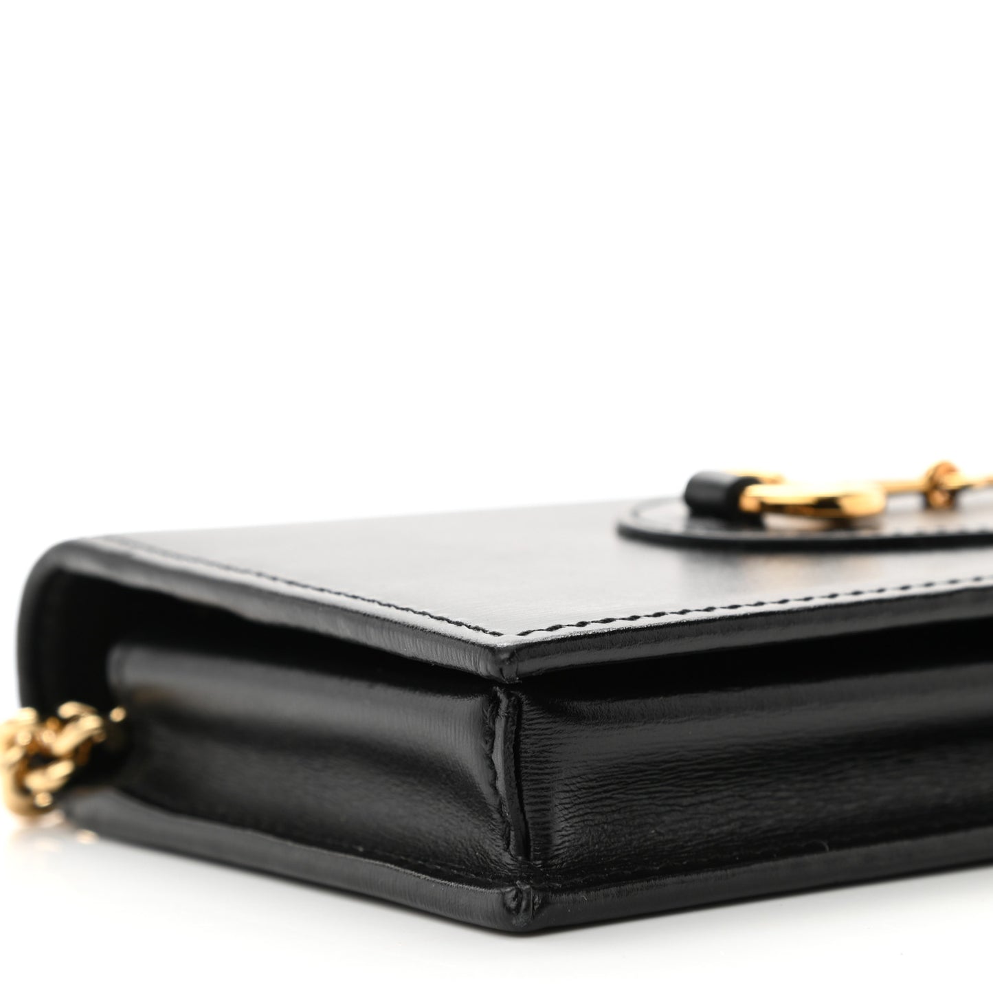 Boarded Plutone Calfskin Horsebit 1955 Wallet On Chain Black
