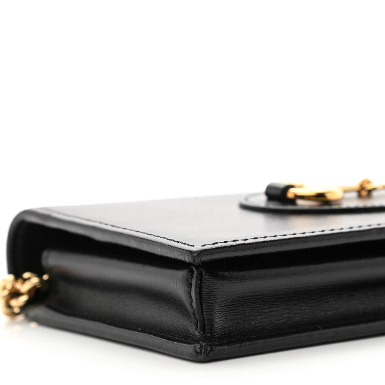 Gucci Boarded Plutone Calfskin Horsebit 1955 Wallet On Chain Black 9 of 10