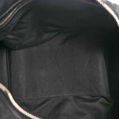 Gucci Soft GG Supreme Monogram Appia Calfskin Web Large Carry On Duffle Bag Black Grey 4 of 12