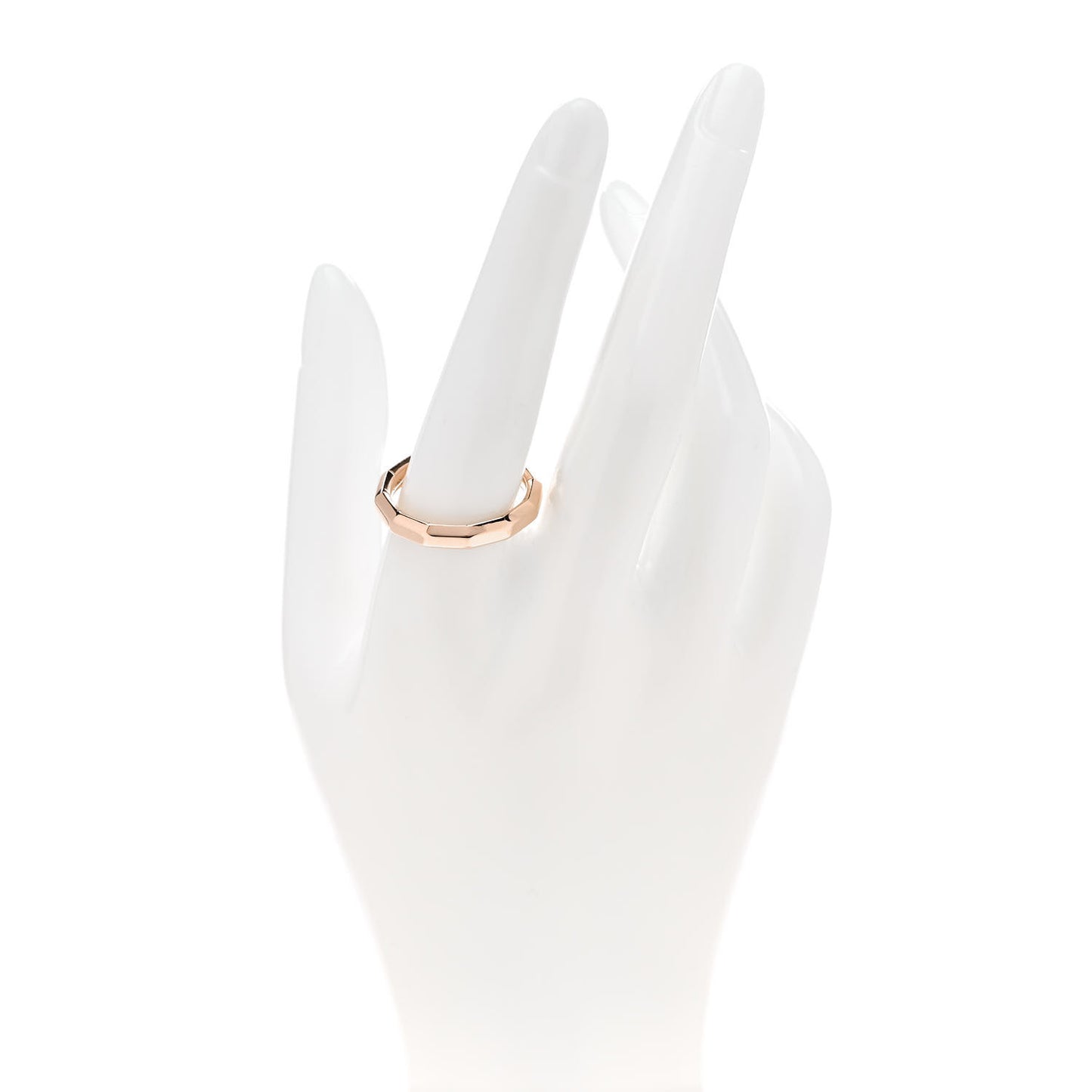 18K Rose Gold 4mm Delaunay Faceted Band Ring 60 9