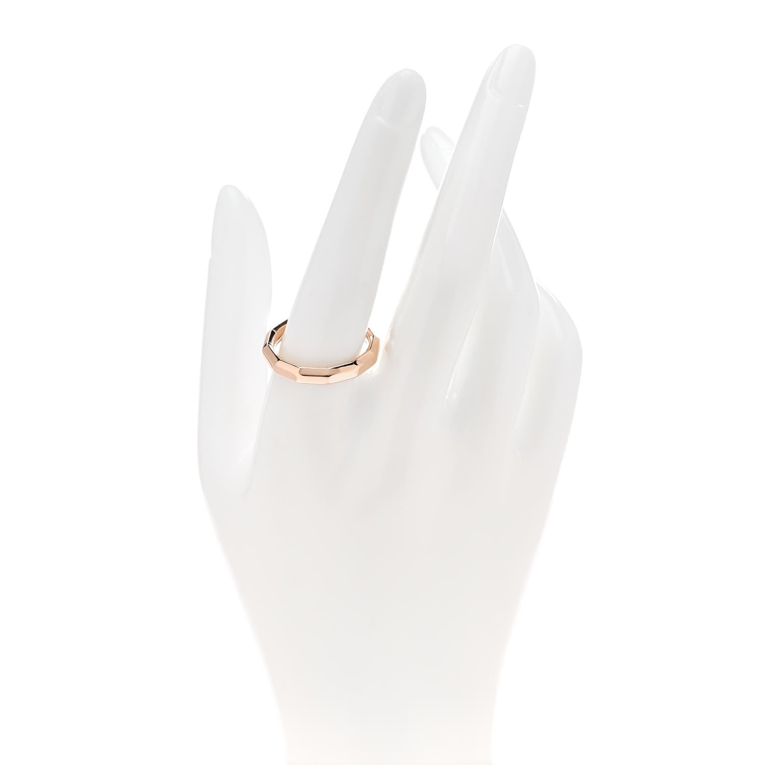 David Yurman 18K Rose Gold 4mm Delaunay Faceted Band Ring 60 9 2 of 4