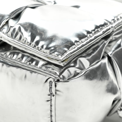 Bottega Veneta Metallic Lambskin Maxi Intrecciato Padded The Belt Cassette Bag Silver 11 of 13