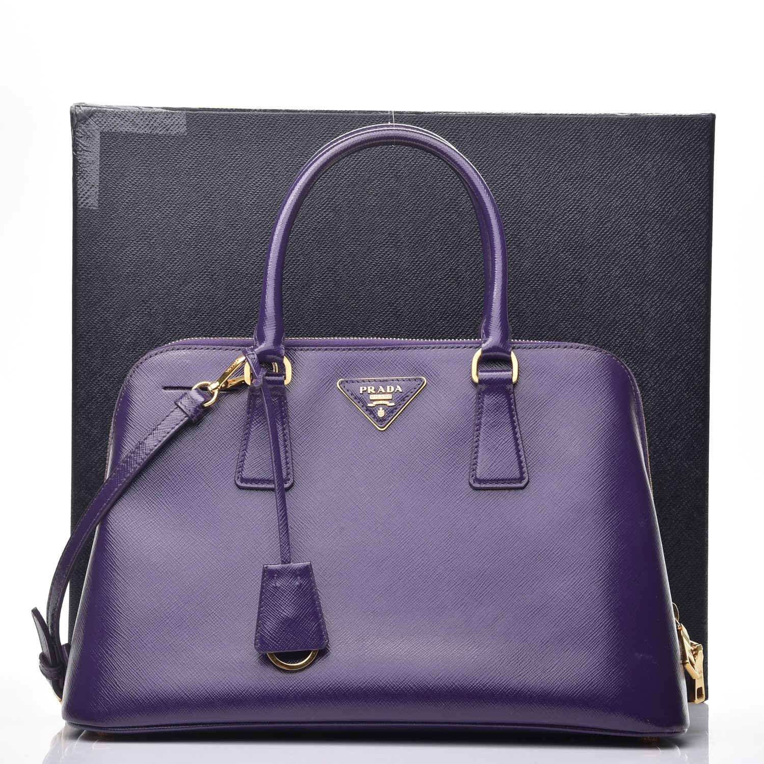 Prada Saffiano Vernice Medium Promenade Tote Viola 11 of 11