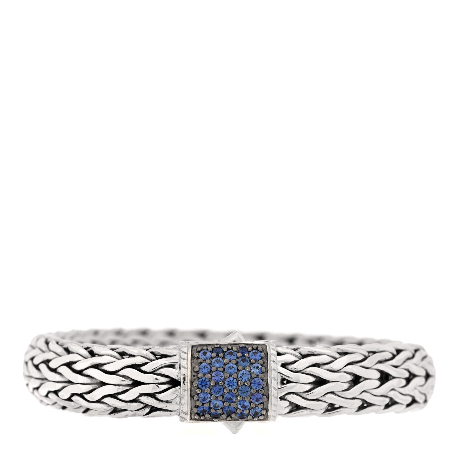 John Hardy Sterling Silver Blue Sapphire 10.5mm Classic Chain Bracelet 1 of 3