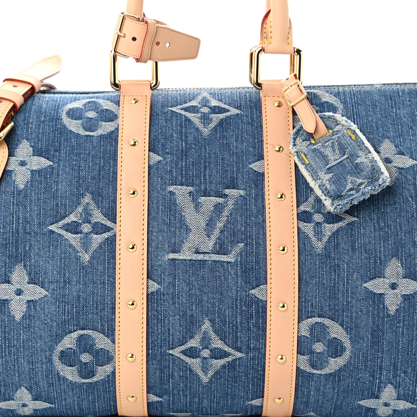Denim Monogram New LV Remix Keepall Bandouliere 45 Blue