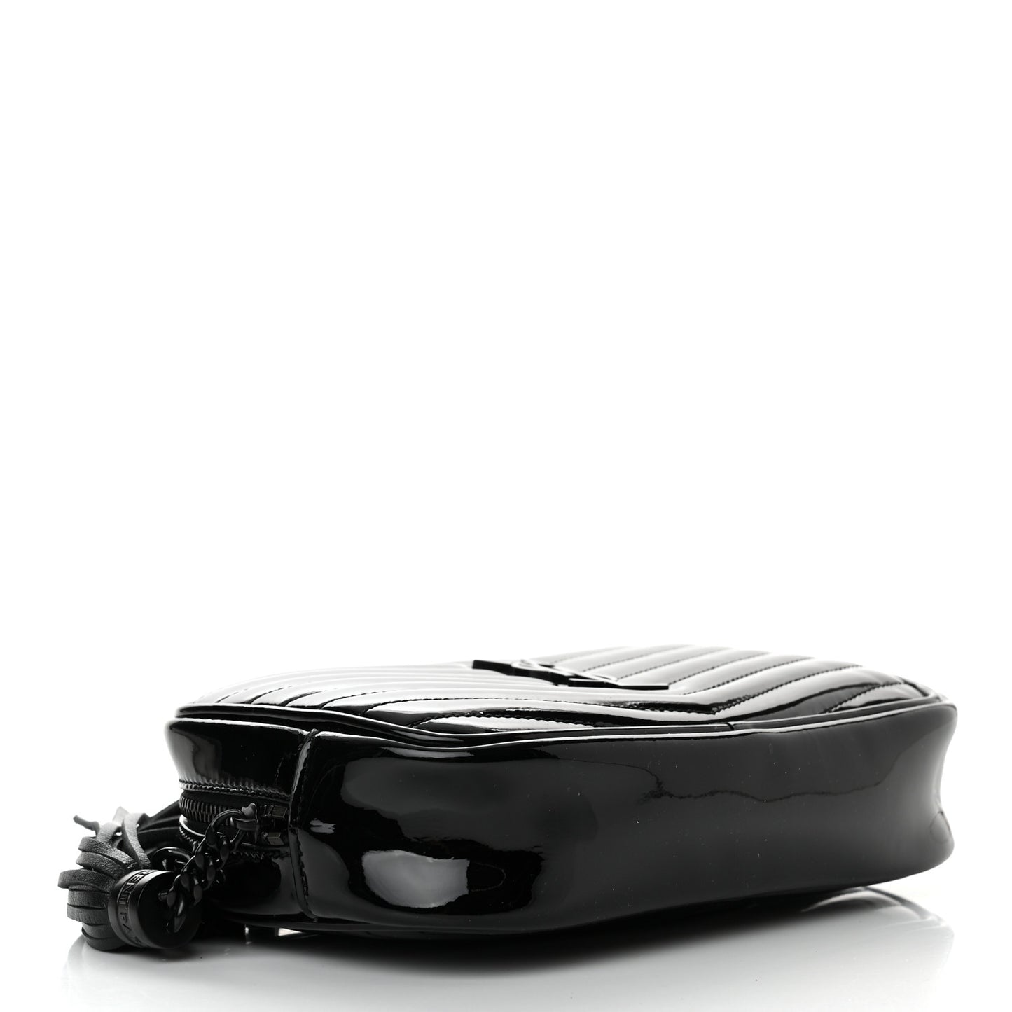 Patent Calfskin Matelasse Monogram Mini Lou Camera Bag Black