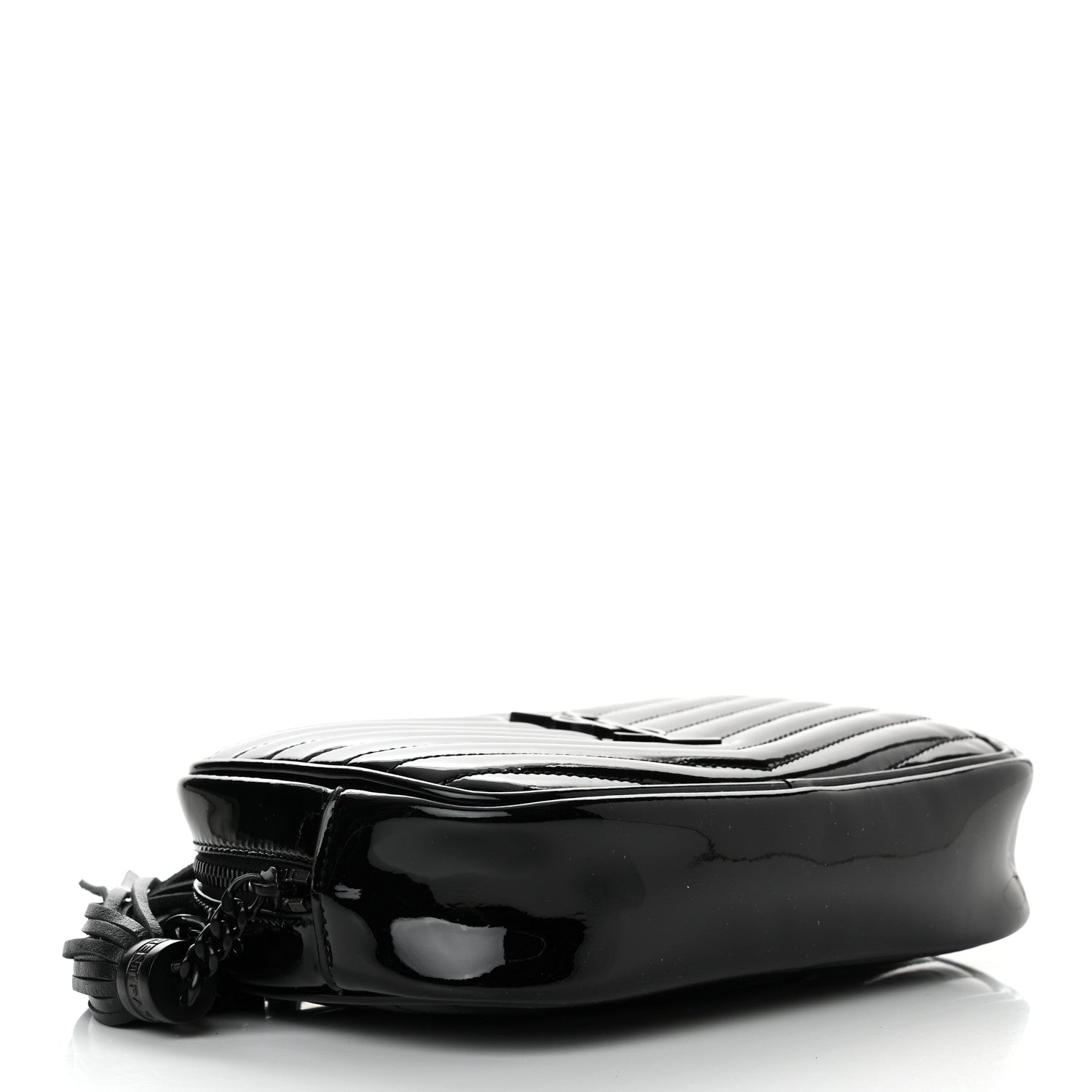 Saint Laurent Patent Calfskin Matelasse Monogram Mini Lou Camera Bag Black 4 of 10