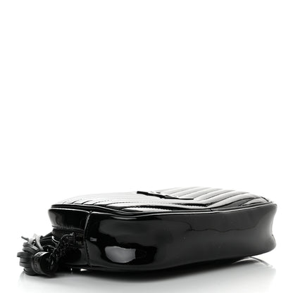 Saint Laurent Patent Calfskin Matelasse Monogram Mini Lou Camera Bag Black 4 of 10