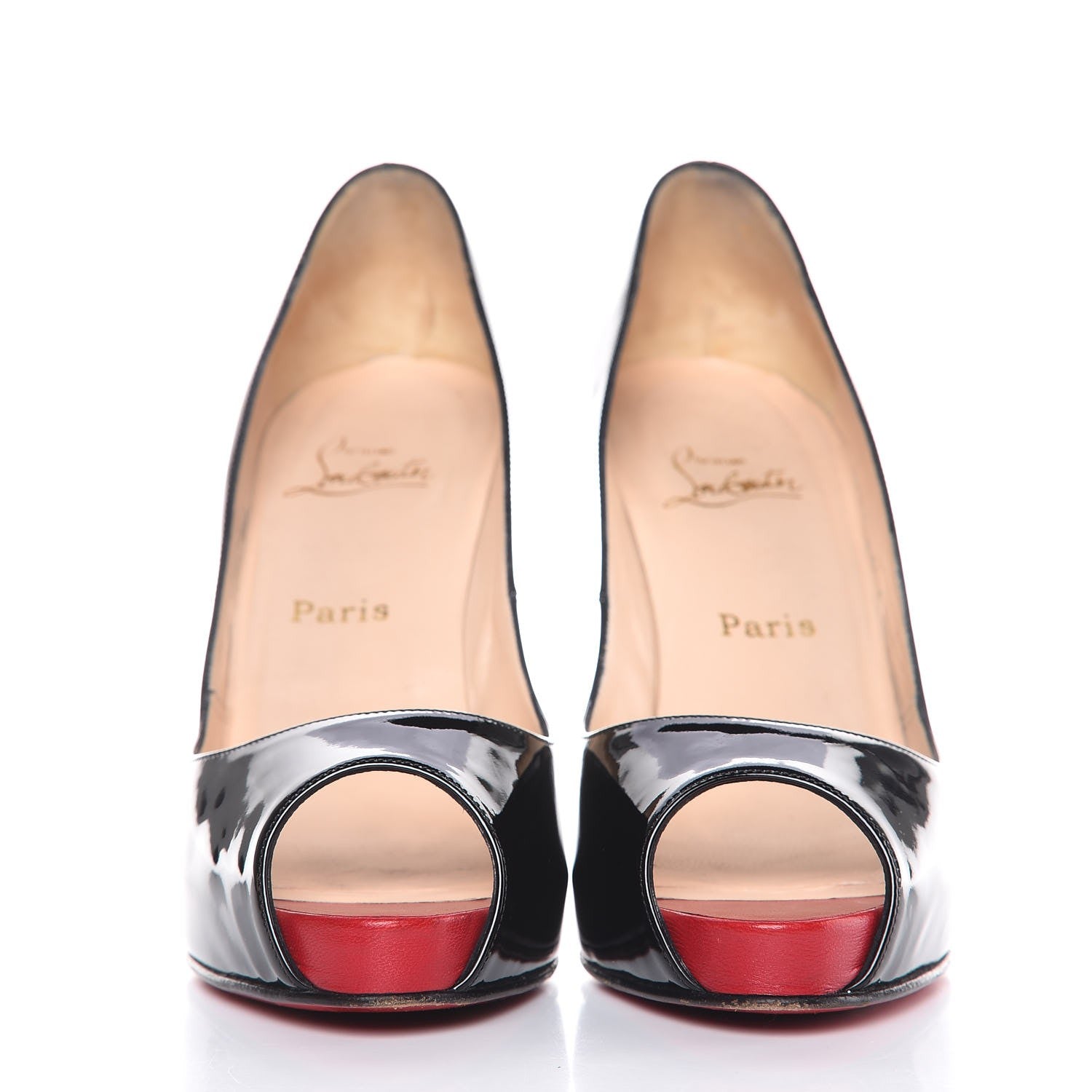 Christian Louboutin Patent Very Prive 120 Pumps 41 Black Red 2 of 10