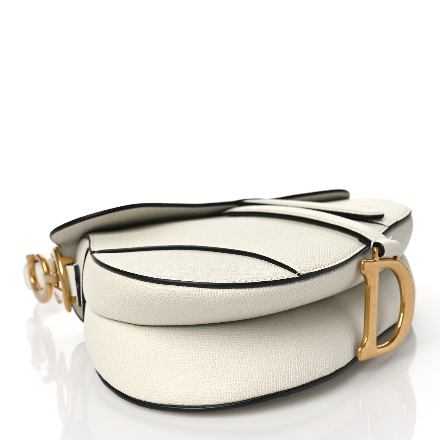 Christian Dior Grained Calfskin Mini Saddle Bag White 4 of 11