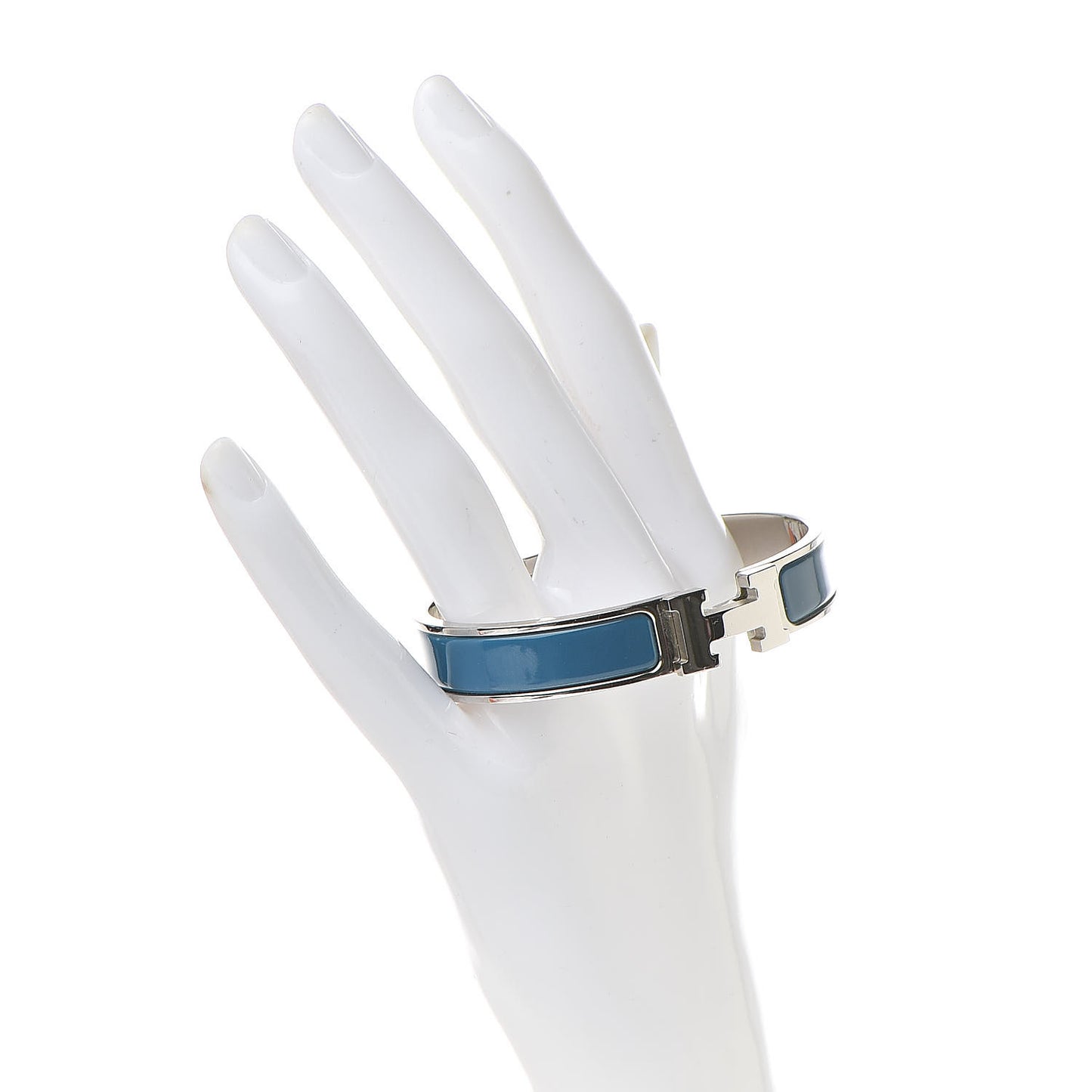 Enamel Narrow Clic Clac H Bracelet GM Bleu Indien