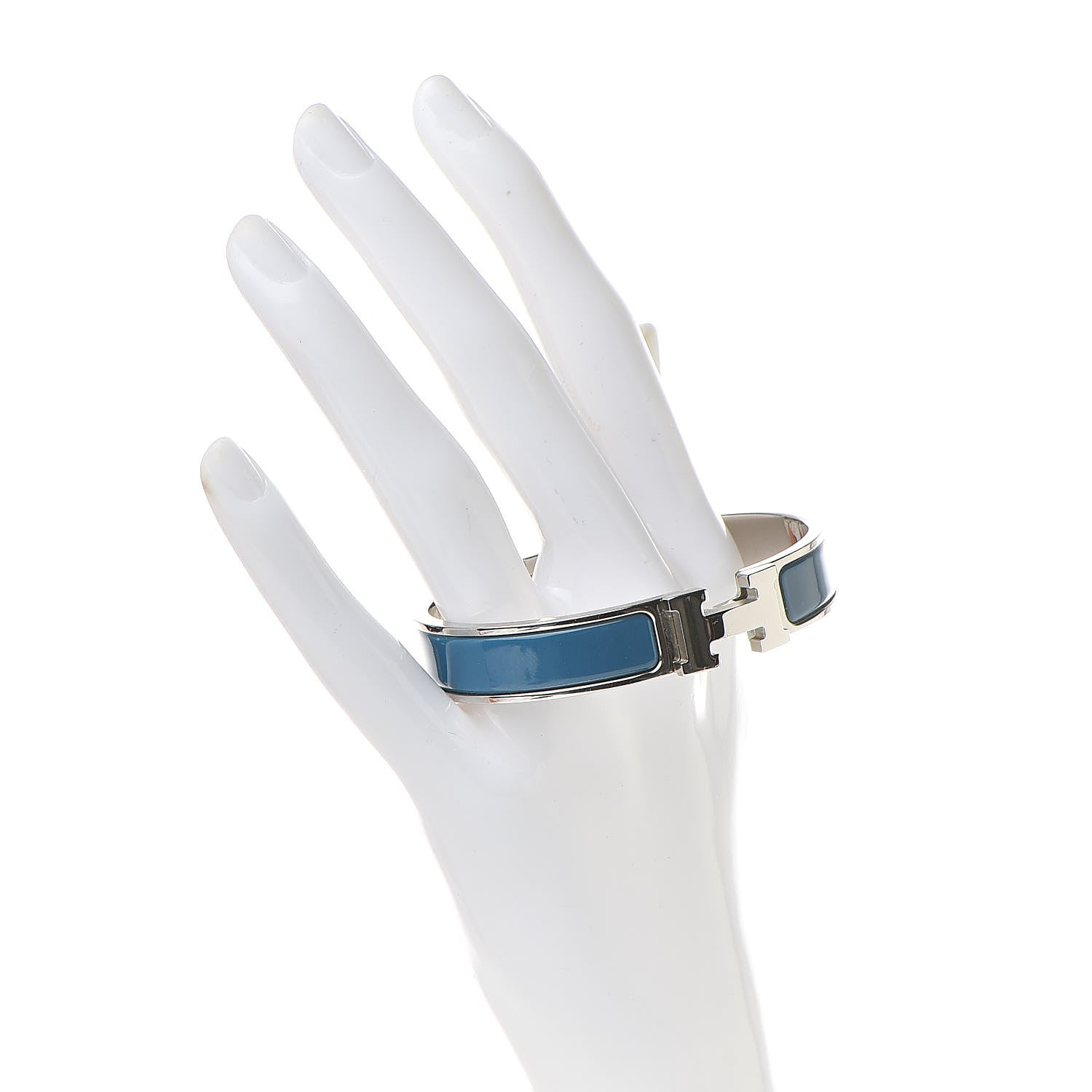 Hermes Enamel Narrow Clic Clac H Bracelet GM Bleu Indien 2 of 5