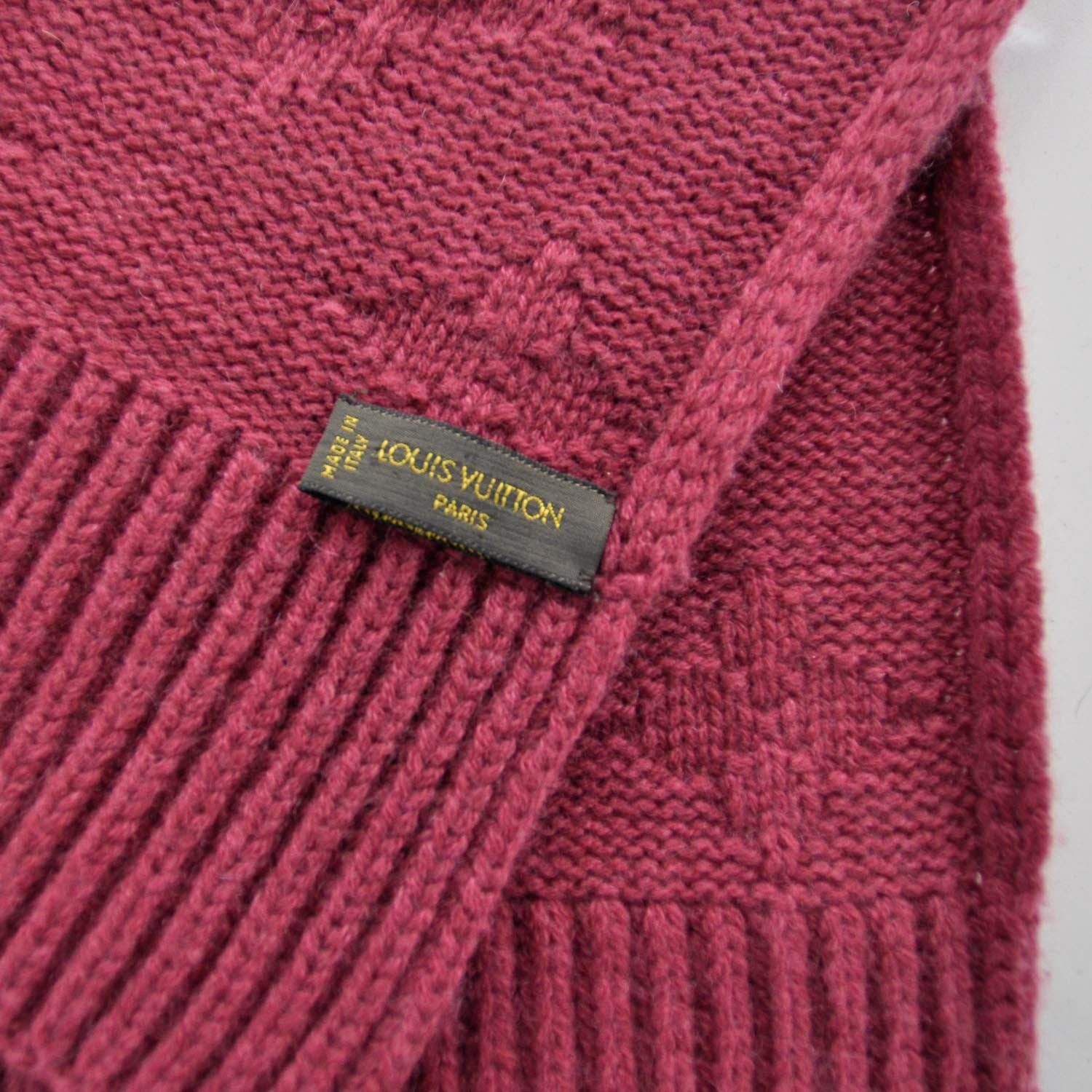 Louis Vuitton Cashmere Monogram Winter Scarf Pink 3 of 3