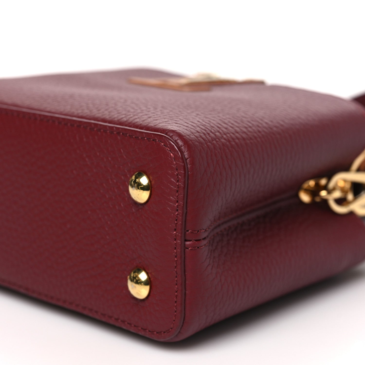 Louis Vuitton Taurillon Ostrich Mini Capucines Griotte Red Honey 9 of 9