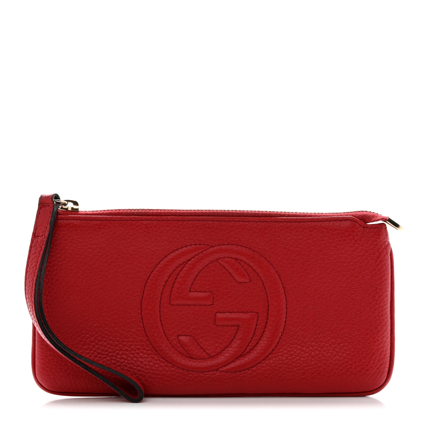 Pebbled Calfskin Soho Wristlet Vibrant Red