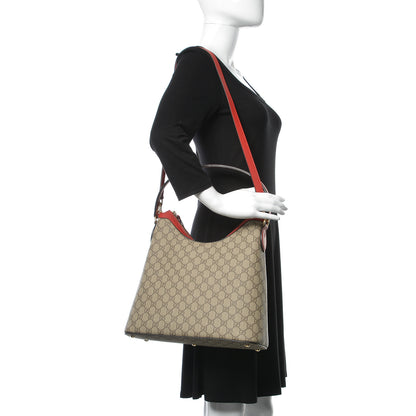 Gucci GG Supreme Monogram Linea A Hobo Red 2 of 9