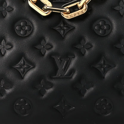 Louis Vuitton Lambskin Embossed Monogram Coussin PM Black 11 of 13