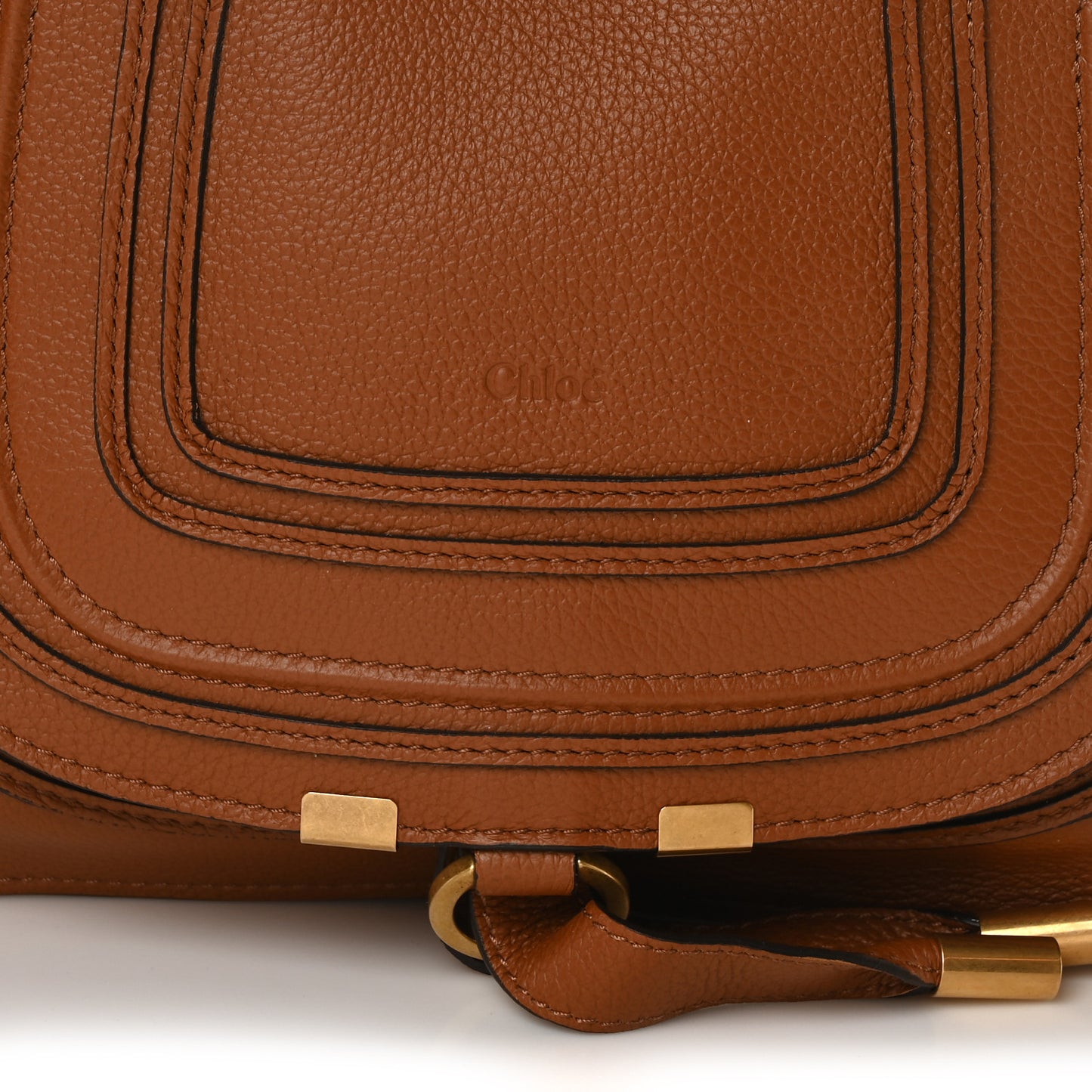 Calfskin Small Marcie Satchel Tan