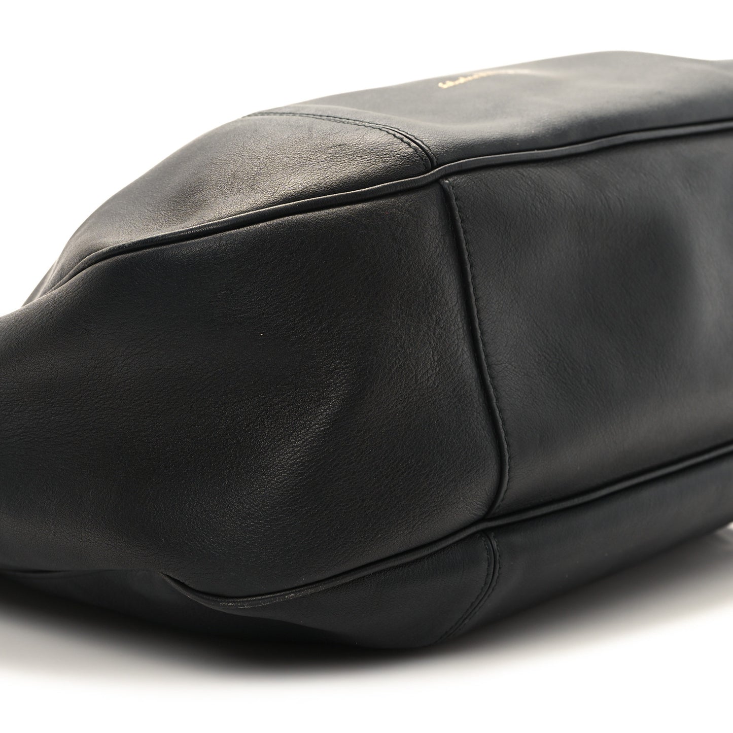 Calfskin Elle Gancini Chain Hobo Black