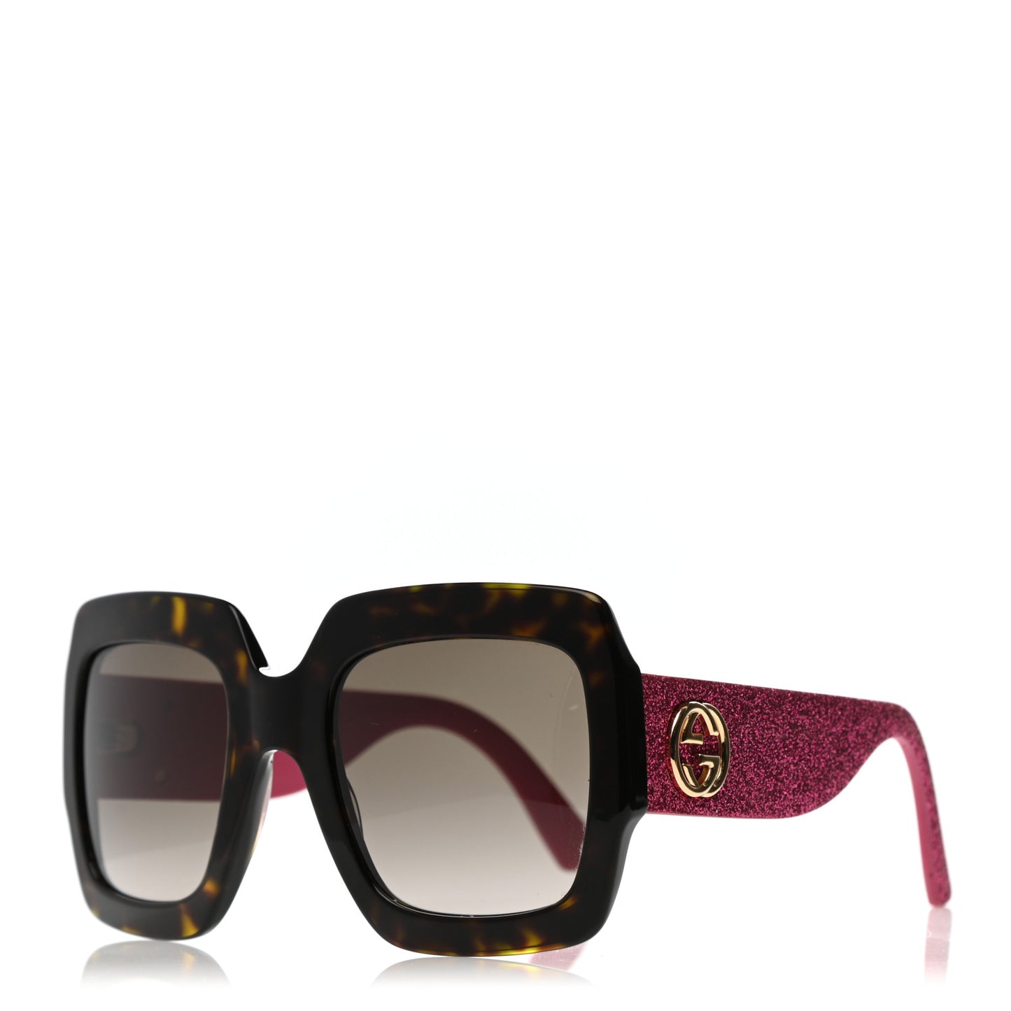 Square Frame GG0102S Sunglasses Glitter Pink Multi
