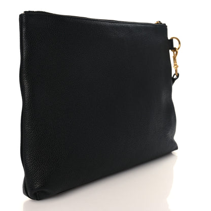 Gucci Pebbled Calfskin Logo Wristlet Black 3 of 7