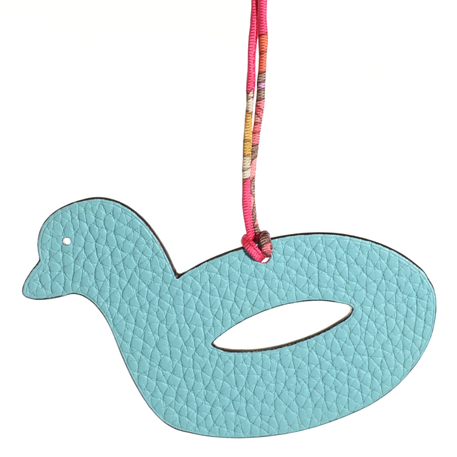 Hermes Togo Epsom Petit H Duck Bag Charm PM Bleu Atoll Rouge Garance 1 of 5