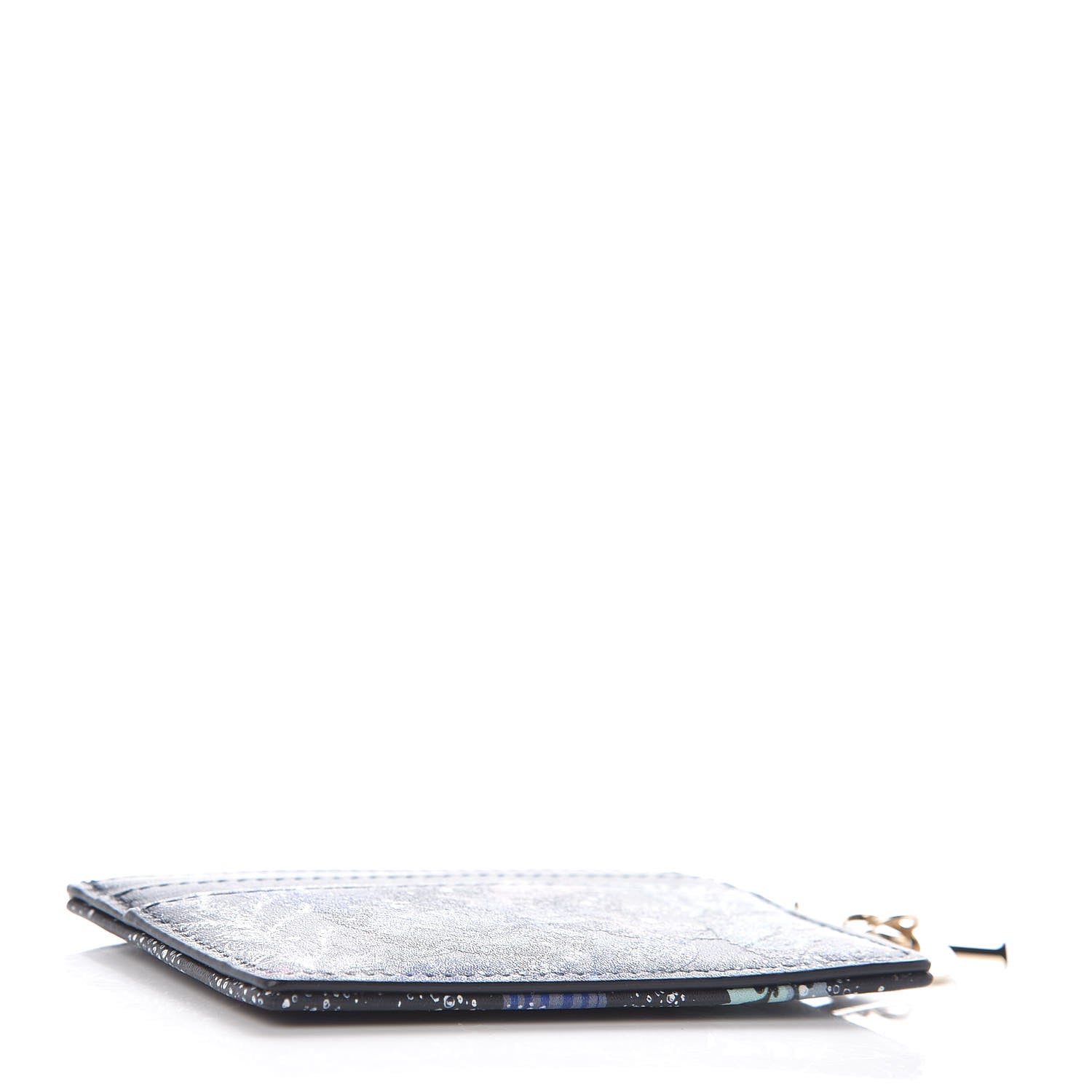 Christian Dior Calfskin Printed Nature Ballet Lady Dior Card Holder Blue 4 of 8