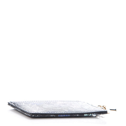 Christian Dior Calfskin Printed Nature Ballet Lady Dior Card Holder Blue 4 of 8