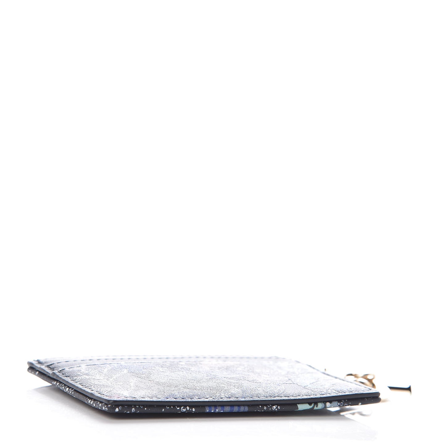 Calfskin Printed Nature Ballet Lady Dior Card Holder Blue