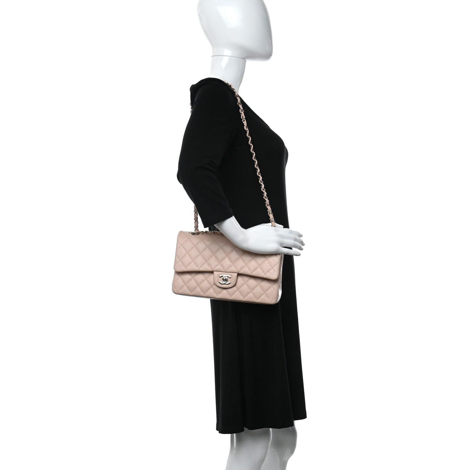 Chanel Caviar Quilted Medium Double Flap Light Pink 2 of 12