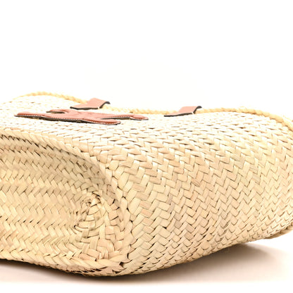 Celine Raffia Calfskin Triomphe Medium Panier Tan 9 of 9