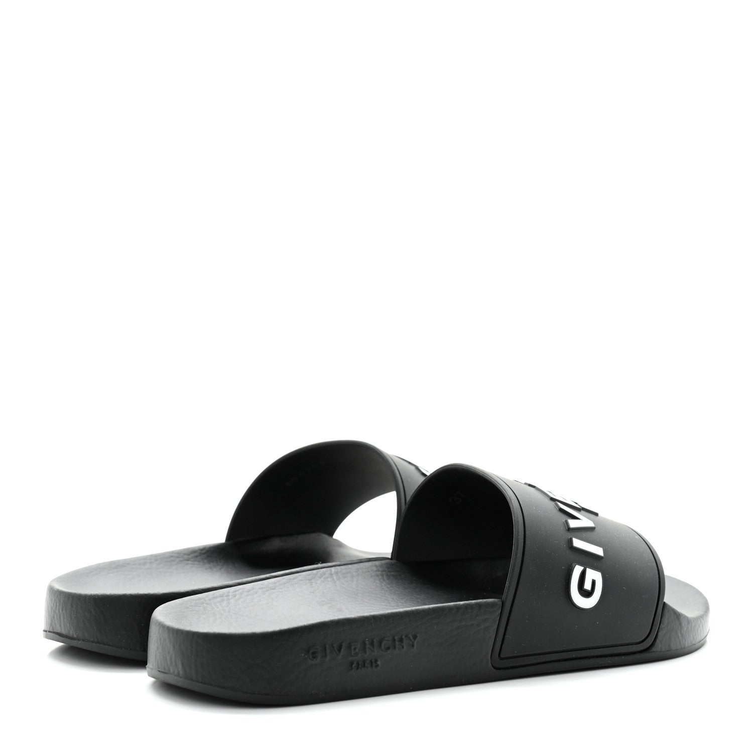 Givenchy Rubber Logo Pool Slide Sandals 37 Black 4 of 9