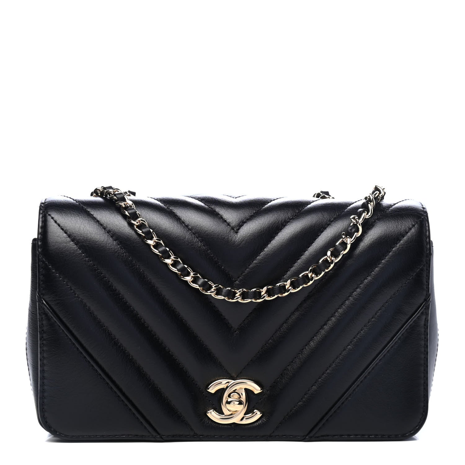 Chanel Calfskin Chevron Quilted Mini Statement Flap Black 1 of 4