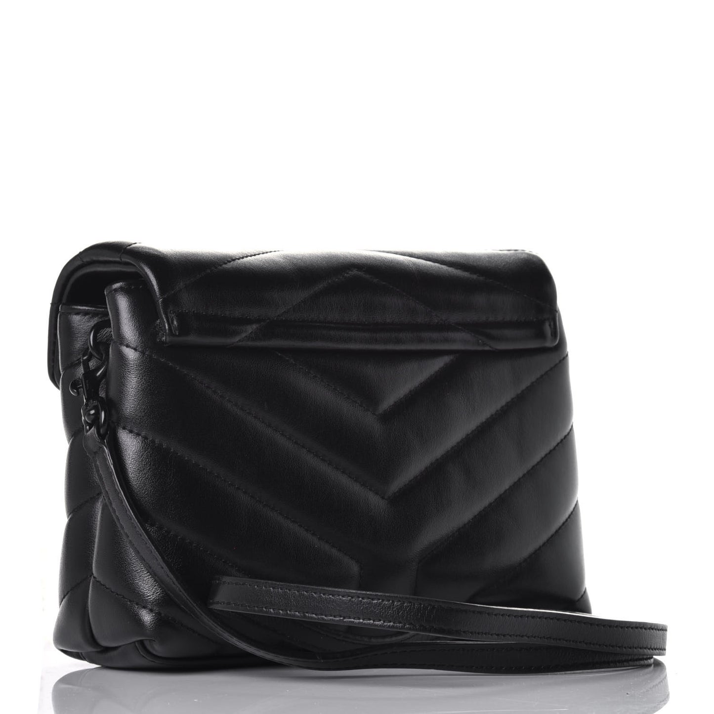 Calfskin Y Quilted Monogram Toy Loulou Crossbody Bag Black