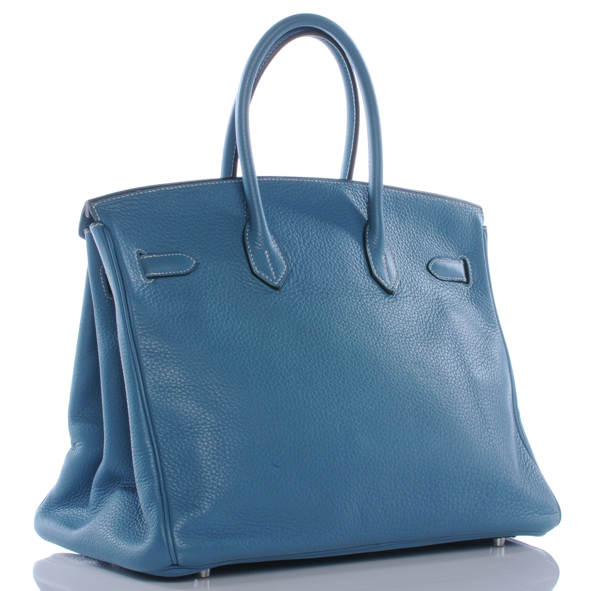 Hermes Taurillon Clemence Birkin 35 Blue Jean 3 of 12