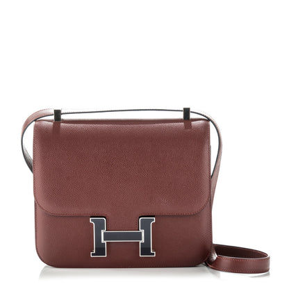 Hermes Epsom Enamel Constance 24 Rouge H Bleu Nuit 1 of 7