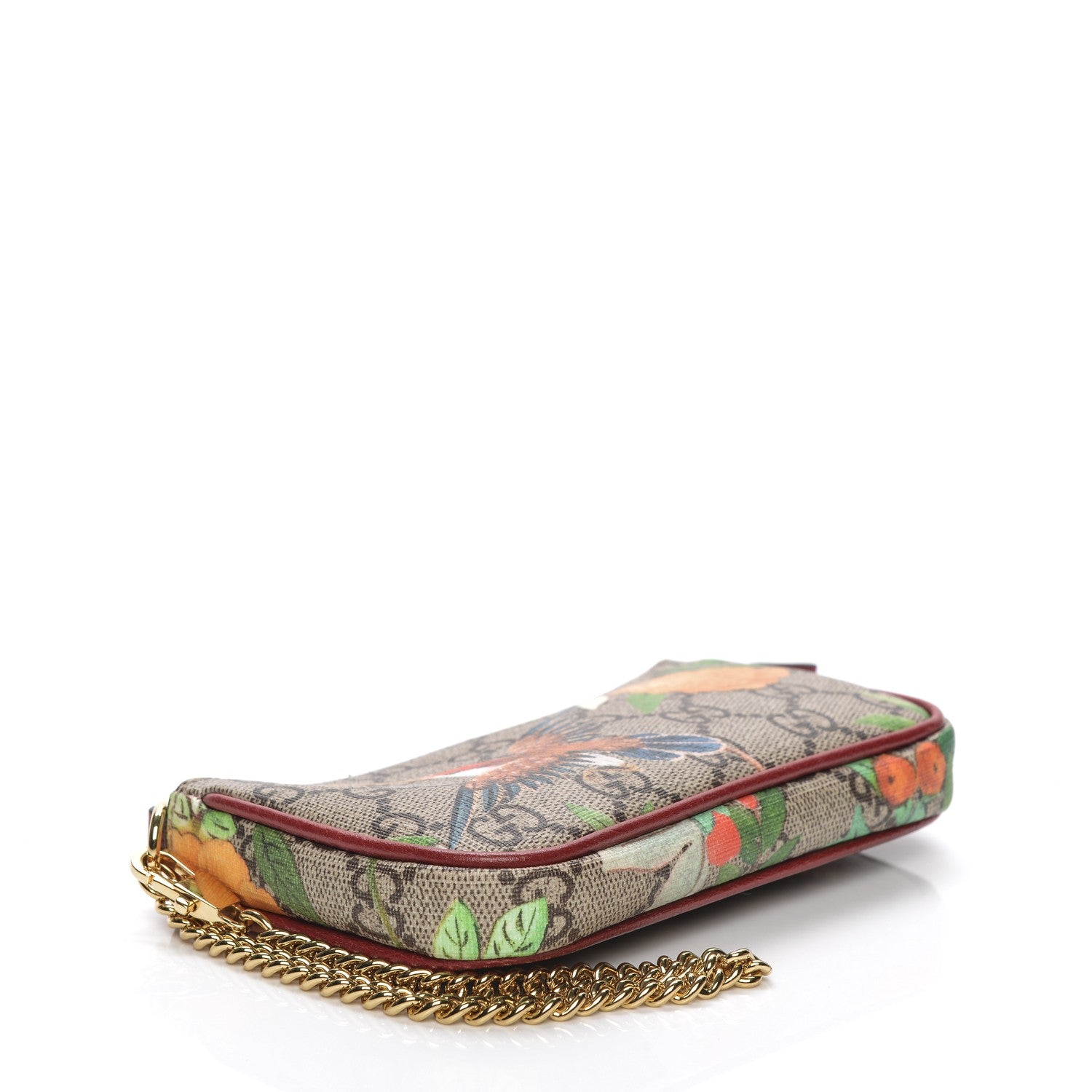 Gucci GG Supreme Monogram Tian Mini Chain Bag Beige Multicolor Red 4 of 6