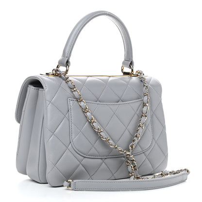Chanel Lambskin Quilted Small Trendy CC Flap Dual Handle Bag Grey 3 of 9