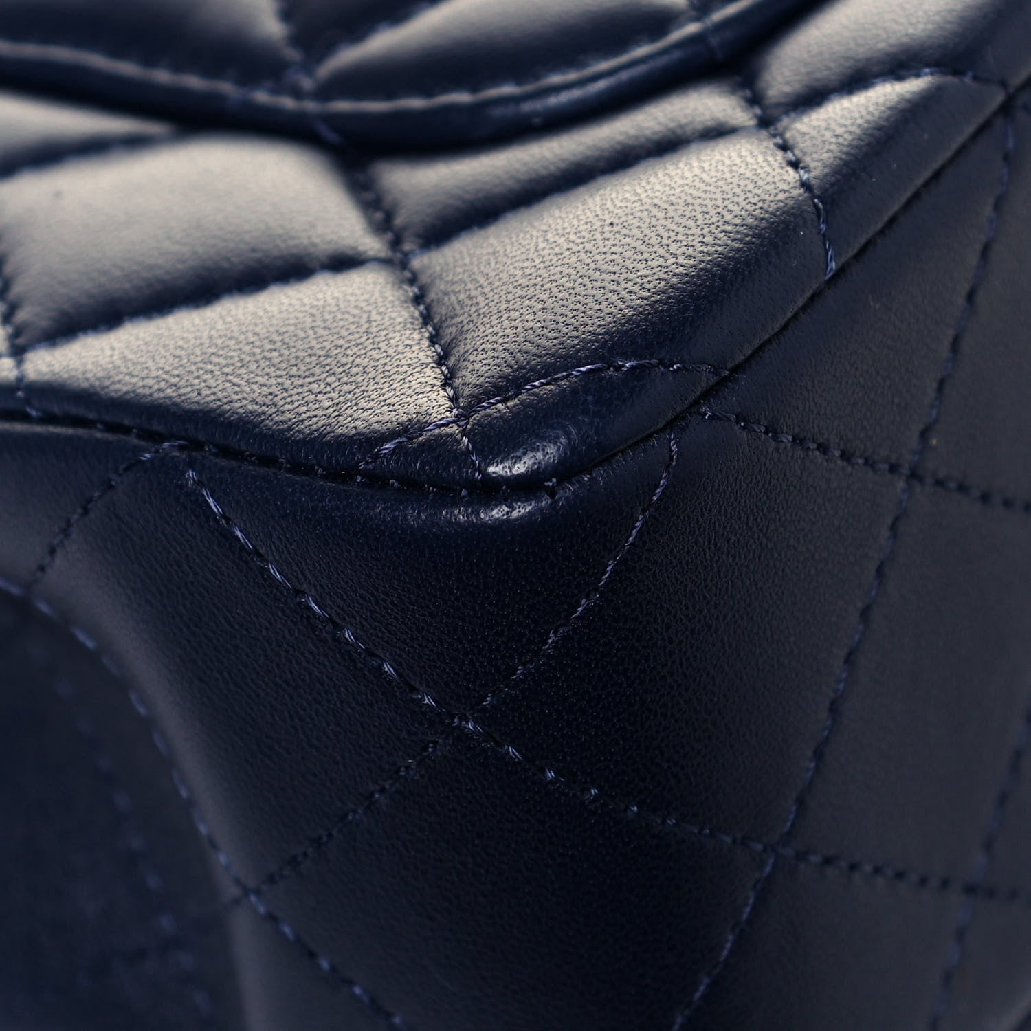 Chanel Lambskin Quilted Mini Top Handle Rectangular Flap Navy Blue 11 of 12