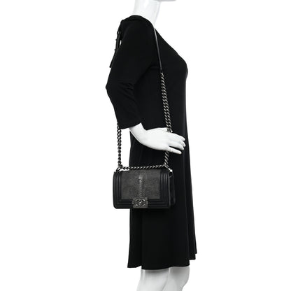 Chanel Galuchat Stingray Small Boy Flap Black 2 of 14