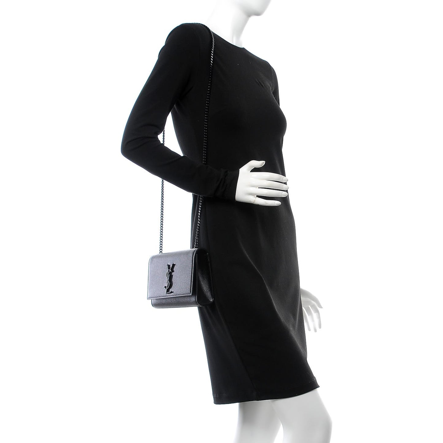 Grain De Poudre Small Monogram Kate Satchel Black
